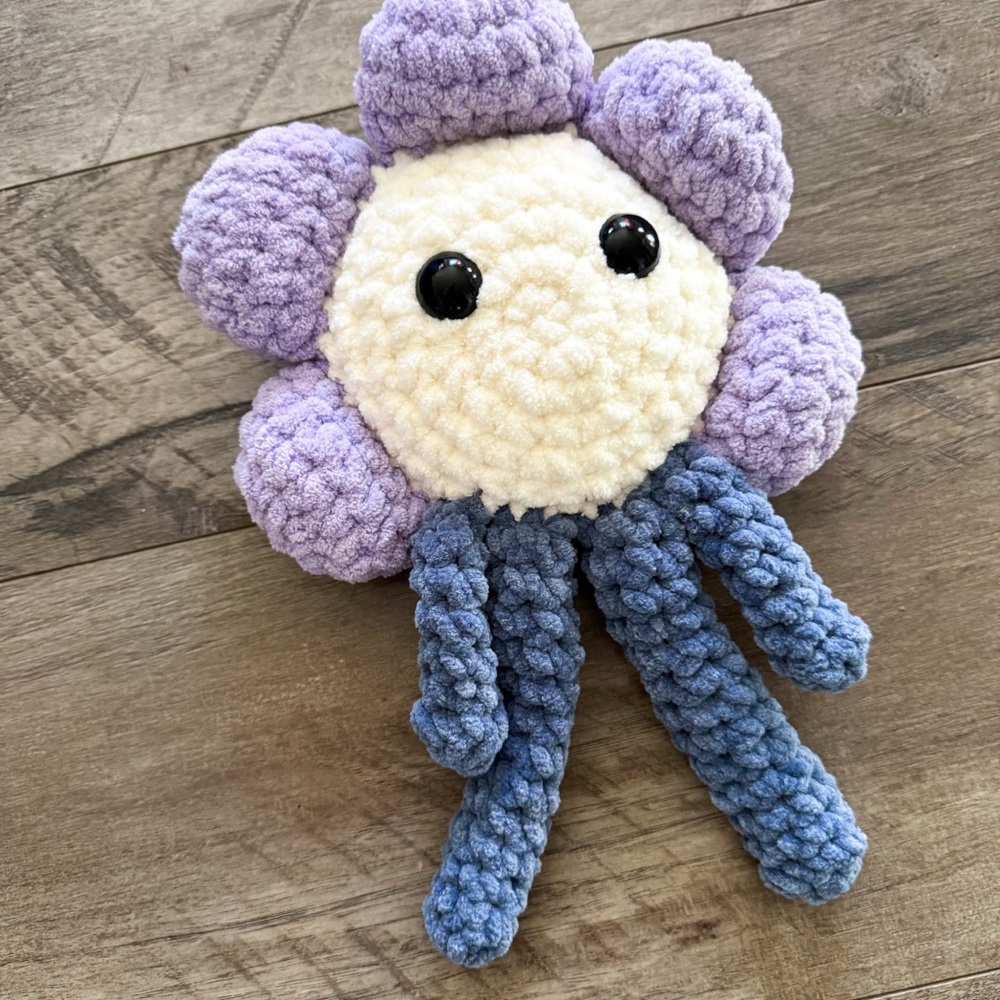 Handmade Plush Crochet Flower Doll | Baby Shower Gift | Nursery Decor